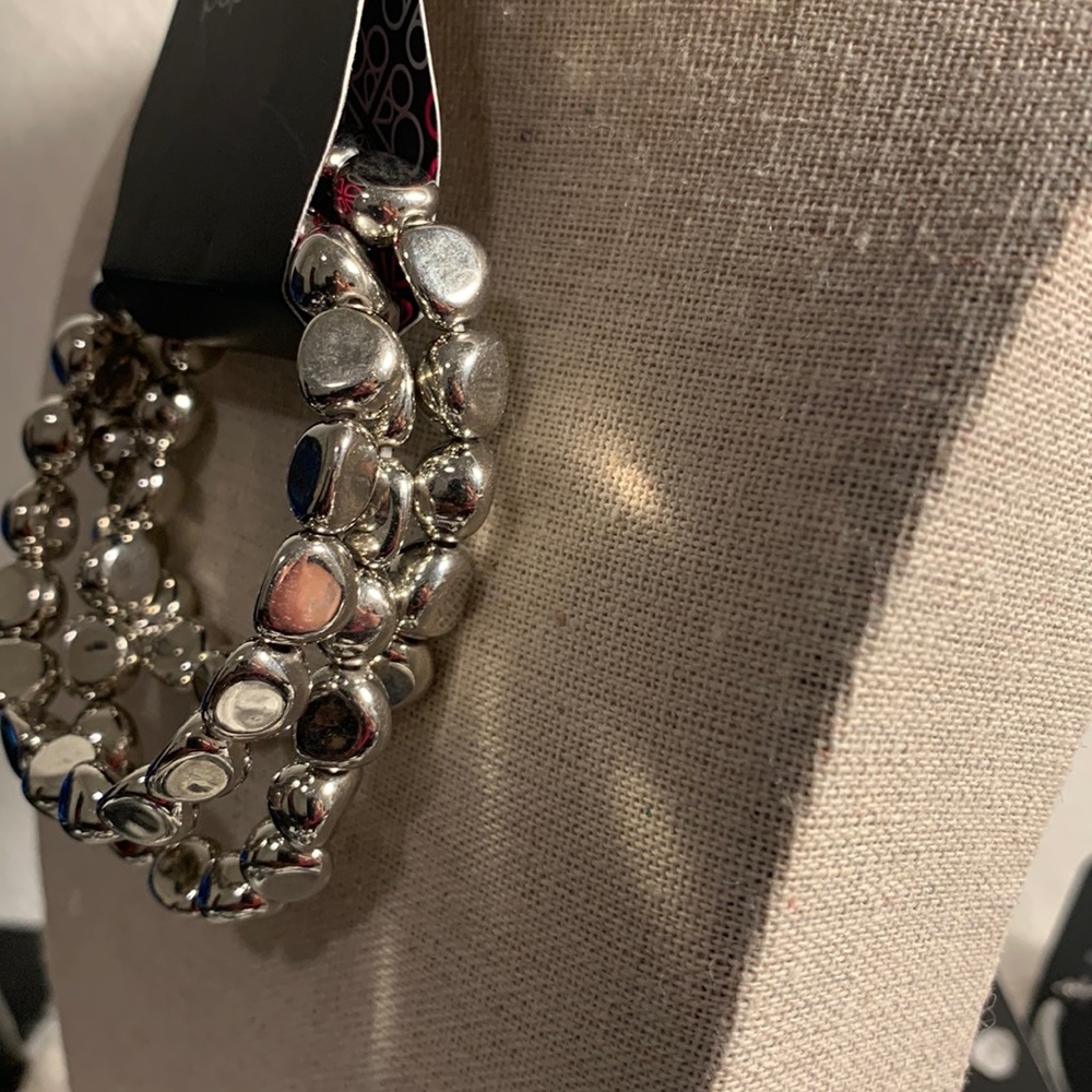 Haute stone  3 layer Silver bracelet